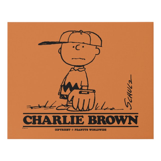 Peanuts | Charlie Brown Playing Ball Faux Canvas Print (Front)
