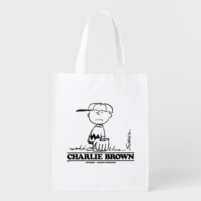 Peanuts | Charlie Brown Playing Ball Grocery Bag (Front)