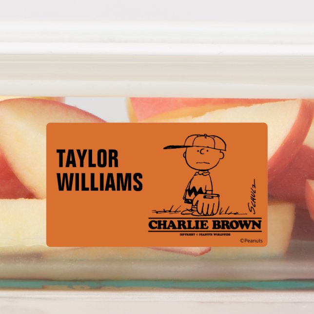 Peanuts | Charlie Brown Playing Ball Kids' Labels (Affixed)