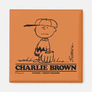Peanuts Charlie Brown Playing Ball Magnet