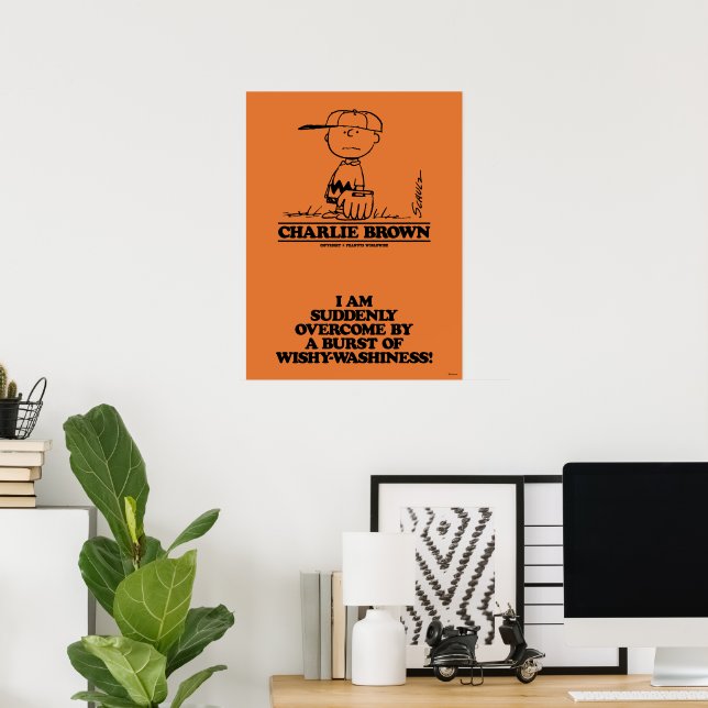 Peanuts | Charlie Brown Playing Ball Poster (Home Office)