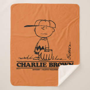 Peanuts Charlie Brown Playing Ball Sherpa Blanket