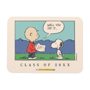 Peanuts Charlie Brown Snoopy Well You Did It Grad Magnet