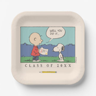 Peanuts Charlie Brown Snoopy Well You Did It Grad Paper Plates