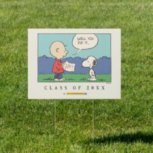 Peanuts Charlie Brown Snoopy Well You Did It Grad Sign