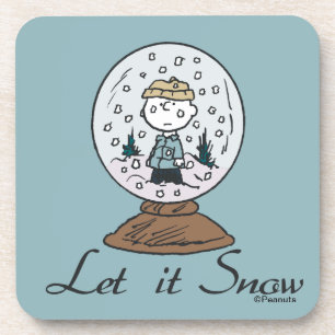 Peanuts Charlie Brown Snow Globe Beverage Coaster
