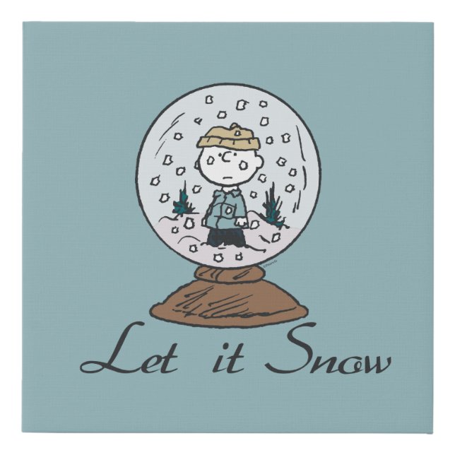 Peanuts | Charlie Brown Snow Globe Faux Canvas Print (Front)