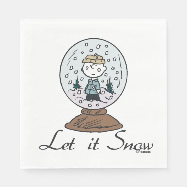 Peanuts | Charlie Brown Snow Globe Napkins (Front)