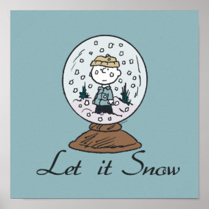 Peanuts Charlie Brown Snow Globe Poster