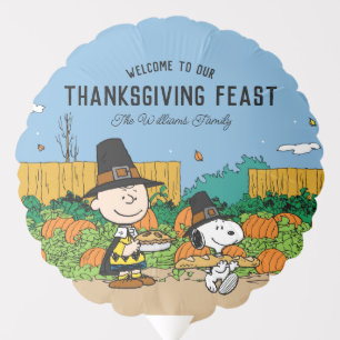 Peanuts Charlie Brown Thanksgiving Add Your Name Balloon