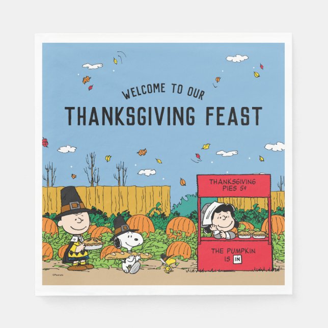 Peanuts | Charlie Brown Thanksgiving Feast Napkins (Front)