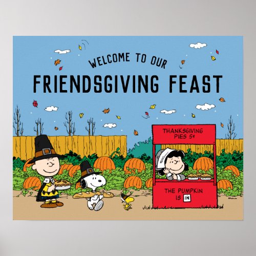 Peanuts  Charlie Brown Thanksgiving Feast Welcome Poster