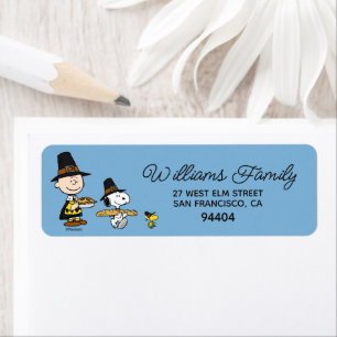 Peanuts Charlie Brown Thanksgiving Label