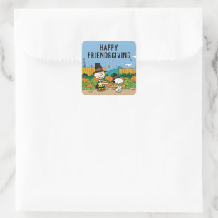 Peanuts Charlie Brown Thanksgiving Square Sticker