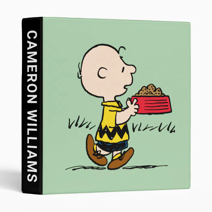 Peanuts Charlie Brown With Snoopy S Dish 3 Ring Binder Zazzle Com