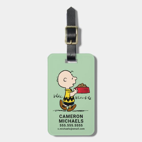 Peanuts  Charlie Brown with Snoopys Dish Luggage Tag