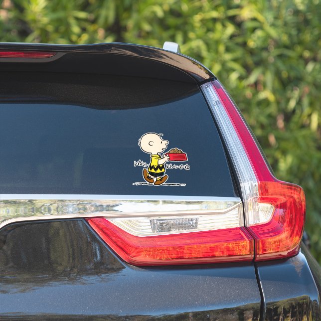 Peanuts | Charlie Brown with Snoopy's Dish Sticker (Car Side)