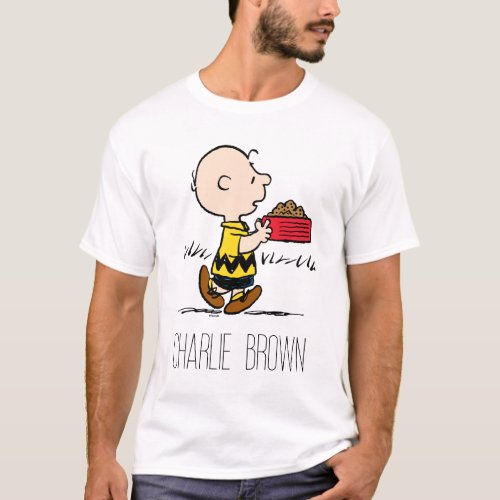 Peanuts  Charlie Brown with Snoopys Dish T_Shirt