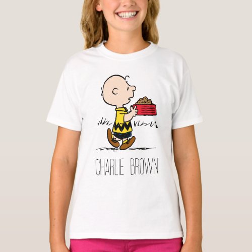 Peanuts  Charlie Brown with Snoopys Dish T_Shirt