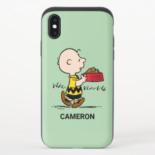 Peanuts   Charlie Brown with Snoopy's Dish iPhone X Slider Case