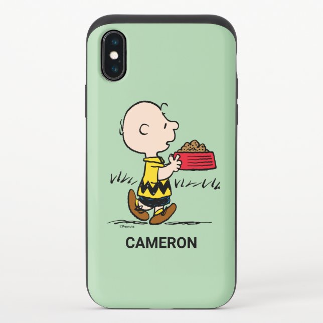 Peanuts | Charlie Brown with Snoopy's Dish Uncommon iPhone Case (Back)
