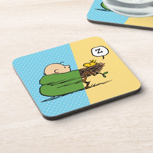 Peanuts | Charlie Brown & Woodstock Half & Half Beverage Coaster (Left Side)
