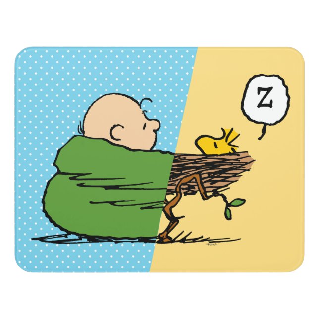 Peanuts | Charlie Brown & Woodstock Half & Half Door Sign (Contemporary Front)