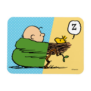Peanuts Charlie Brown & Woodstock Half & Half Magnet