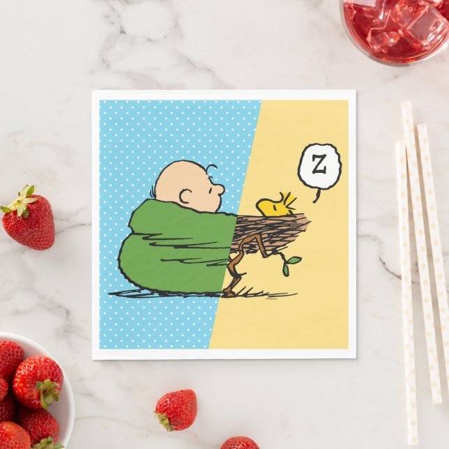 Peanuts | Charlie Brown & Woodstock Half & Half Napkins (Insitu)