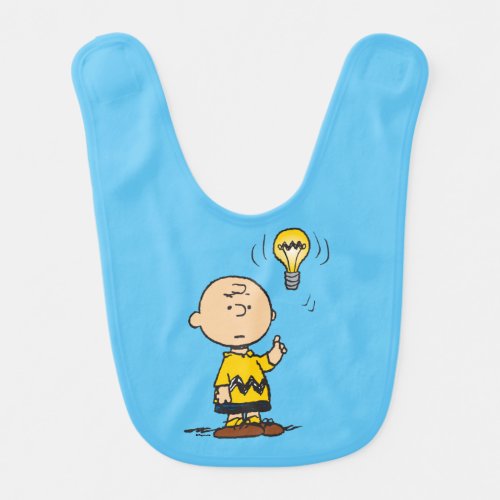 Peanuts  Charlie Browns Light Bulb Idea Baby Bib
