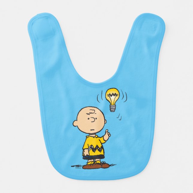 Peanuts | Charlie Brown's Light Bulb Idea Baby Bib (Front)