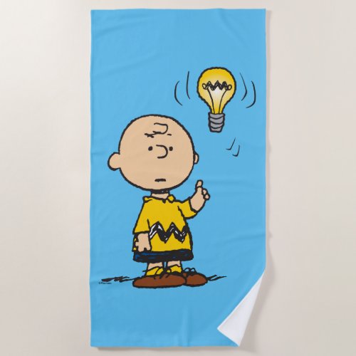 Peanuts  Charlie Browns Light Bulb Idea Beach Towel