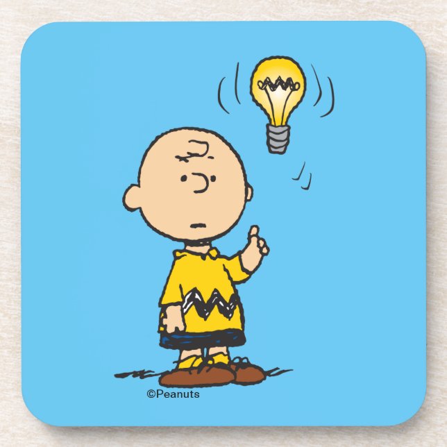Peanuts | Charlie Brown's Light Bulb Idea Beverage Coaster (Front)