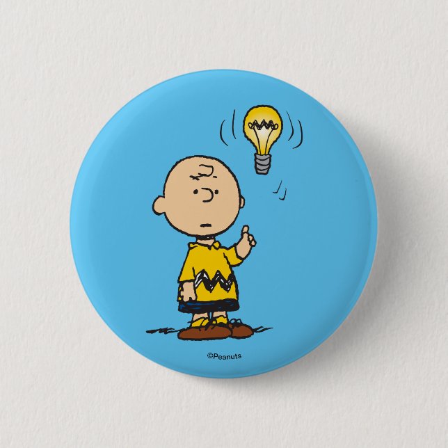 Peanuts | Charlie Brown's Light Bulb Idea Button (Front)