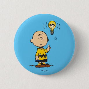 Peanuts   Charlie Brown's Light Bulb Idea Button