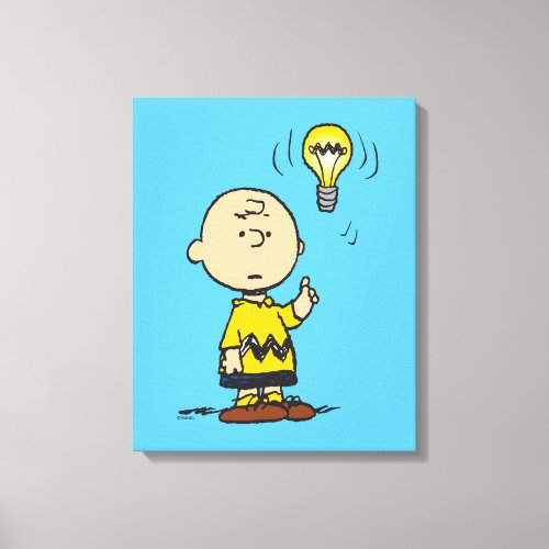 Peanuts  Charlie Browns Light Bulb Idea Canvas Print