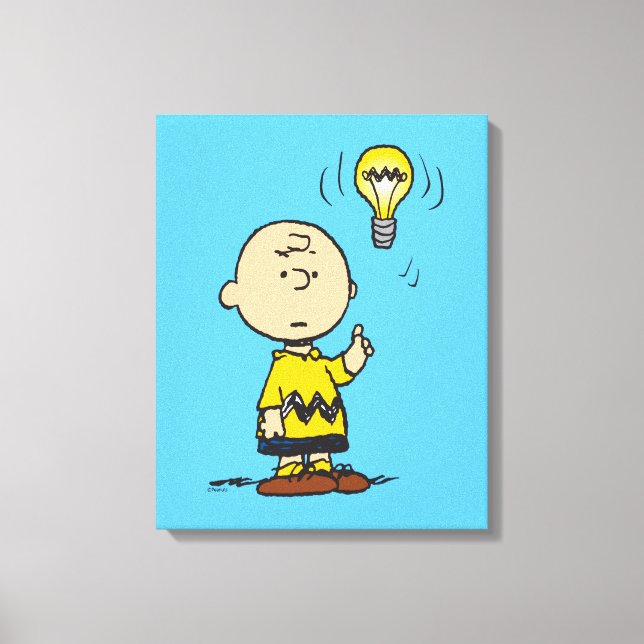 Peanuts | Charlie Brown's Light Bulb Idea Canvas Print (Front)