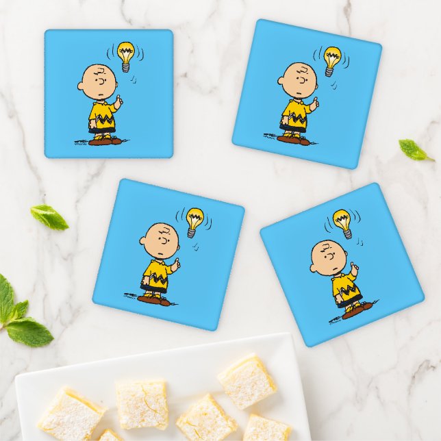 Peanuts | Charlie Brown's Light Bulb Idea Coaster Set (In Situ)