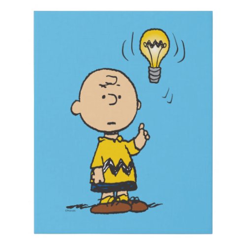 Peanuts  Charlie Browns Light Bulb Idea Faux Canvas Print