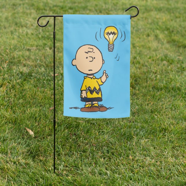 Peanuts | Charlie Brown's Light Bulb Idea Garden Flag (In SItu)