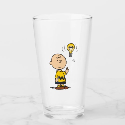Peanuts  Charlie Browns Light Bulb Idea Glass
