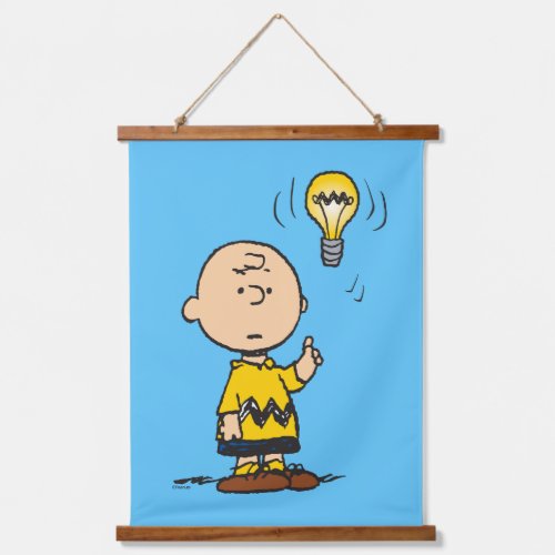 Peanuts  Charlie Browns Light Bulb Idea Hanging Tapestry