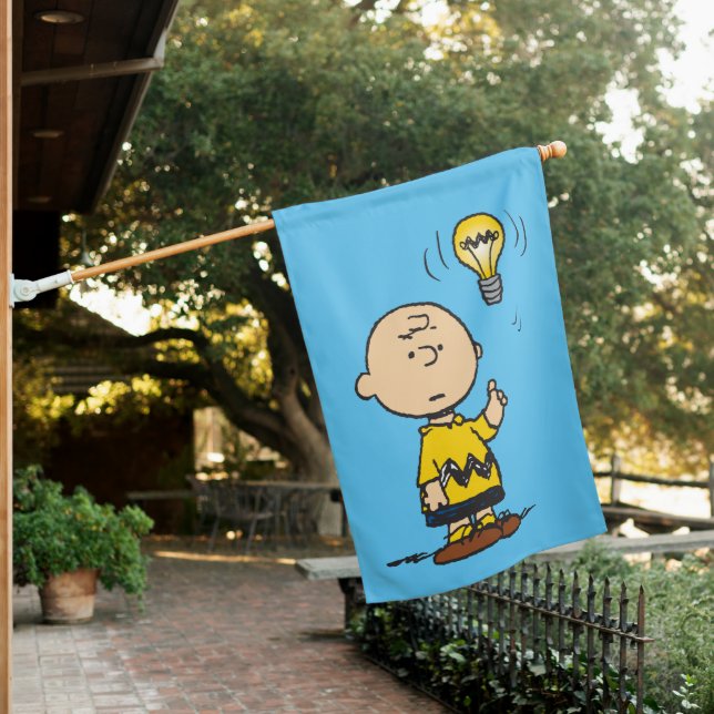 Peanuts | Charlie Brown's Light Bulb Idea House Flag (In SItu)