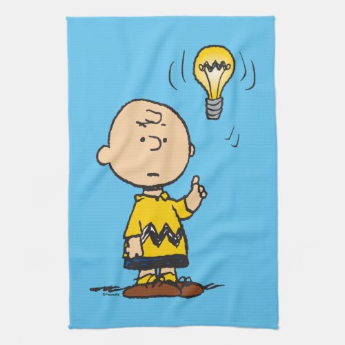 Peanuts  Charlie Browns Light Bulb Idea Kitchen Towel