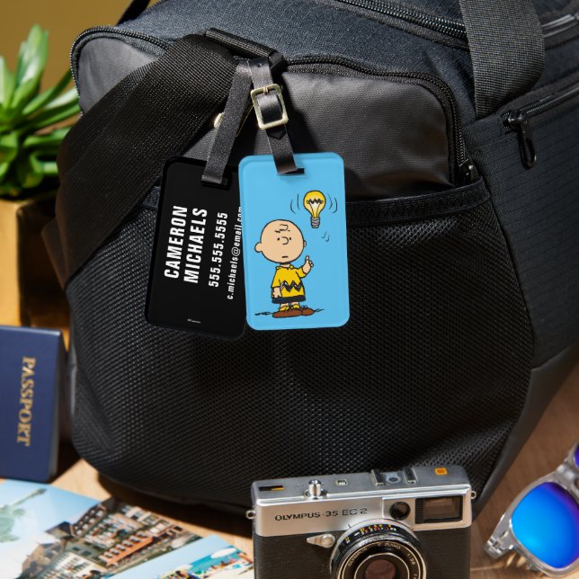 Peanuts | Charlie Brown's Light Bulb Idea Luggage Tag (Front & Back)