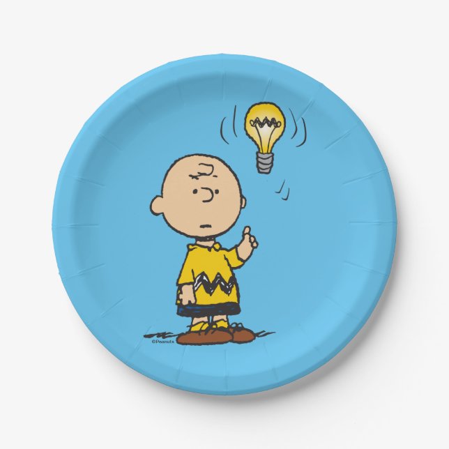 Peanuts | Charlie Brown's Light Bulb Idea Paper Plates (Front)