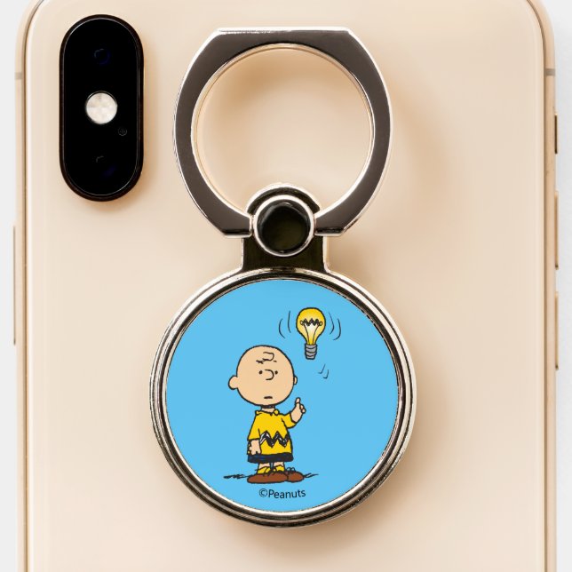 Peanuts | Charlie Brown's Light Bulb Idea Phone Ring Stand (Close Up)