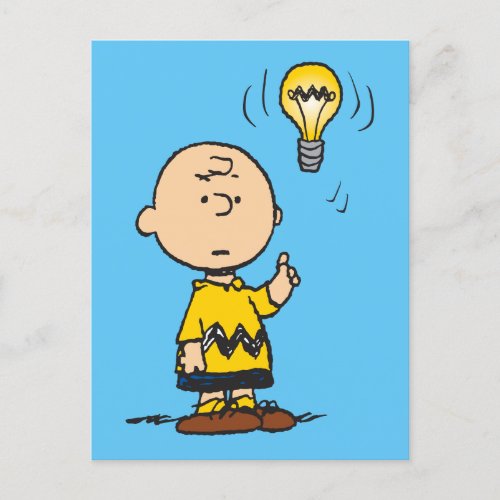 Peanuts  Charlie Browns Light Bulb Idea Postcard