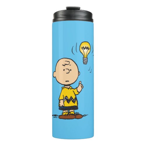 Peanuts  Charlie Browns Light Bulb Idea Thermal Tumbler