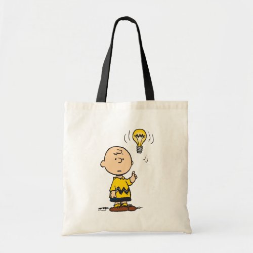Peanuts  Charlie Browns Light Bulb Idea Tote Bag
